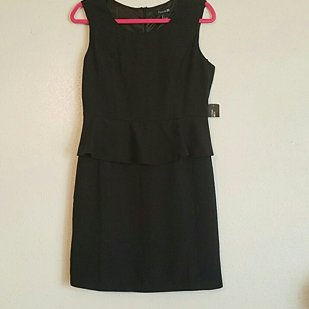 New Forever 21 Black Peplum style dress